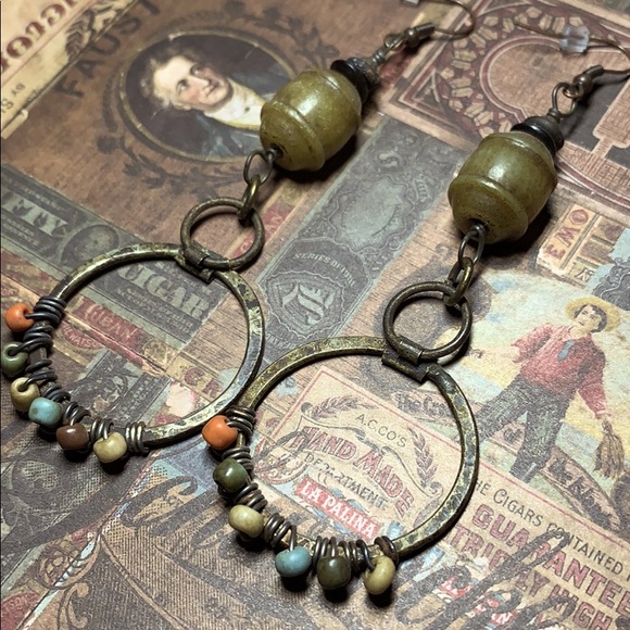OneHealingStone Jewelry - BOHO, Steampunk, Tribal earrings by Susan A Ray, author and jewelry designer